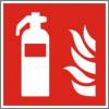 Feuerschutz Pro Brandschutzschild als Symbol Feuerlöscher nach ISO 7010 F 001, KNS (Kunststoff langnachleuchtend selbstklebend), DIN 67510, 150 x 150 mm