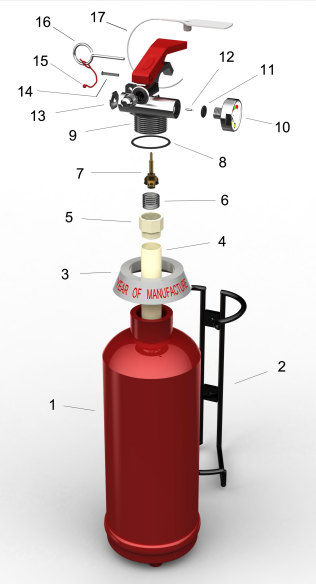 Mobiak 2 KG Dauerdruck Pulverlöscher