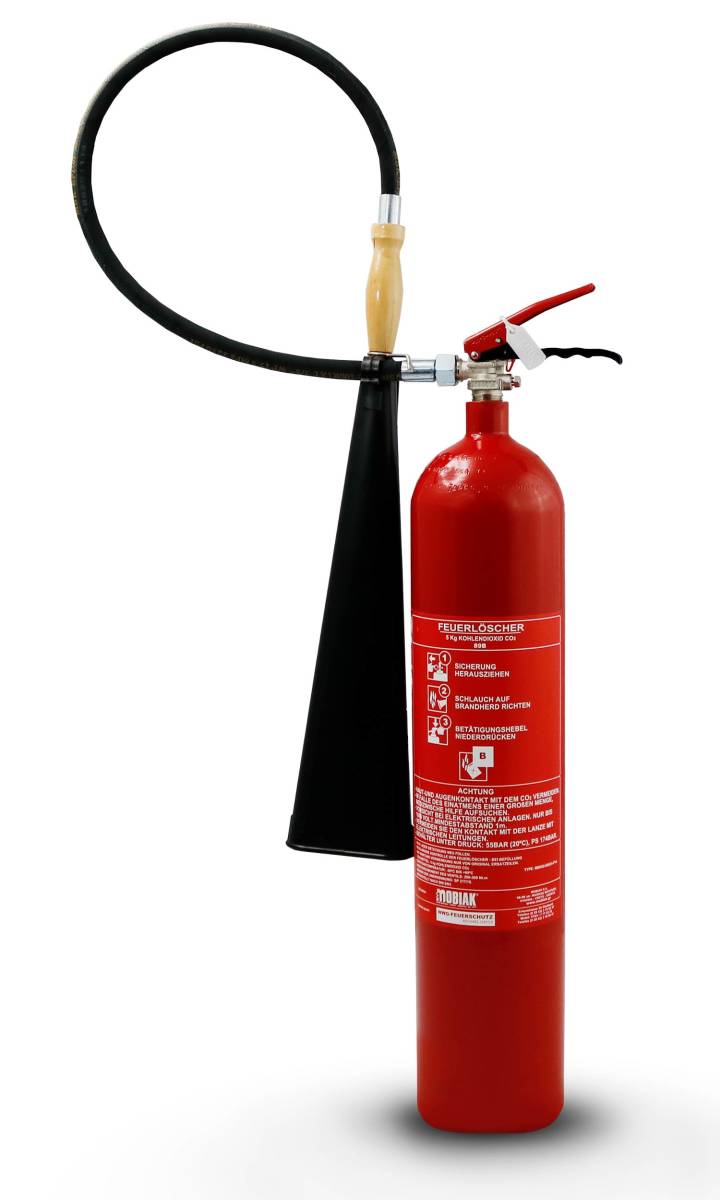 Mobiak 5 KG CO² Kohlendioxid Feuerlöscher EDV geeignet EN 3